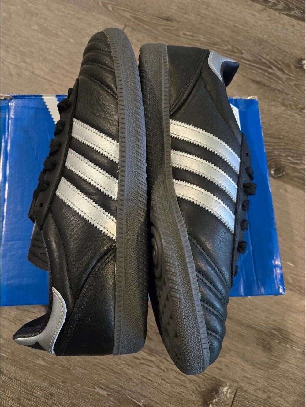 adidas Samba JP HQ9241 Core Black Silver Metallic Men's Size 10.5